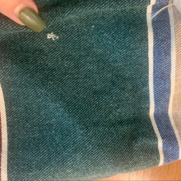 1990s skirt Sz Medium striped wrap denim - Picture 6 of 8